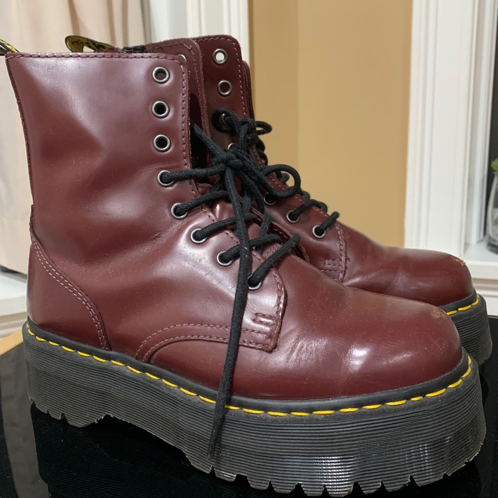 Maroon Platform Dr. Martens